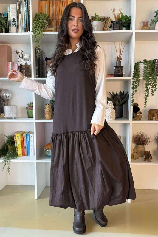 Paloma Pouf Layering Dress Chocolate